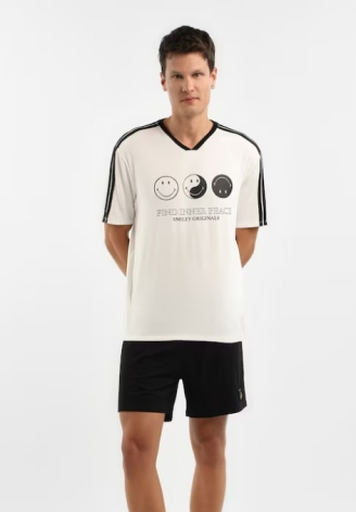 Pijama curto masculino estampado