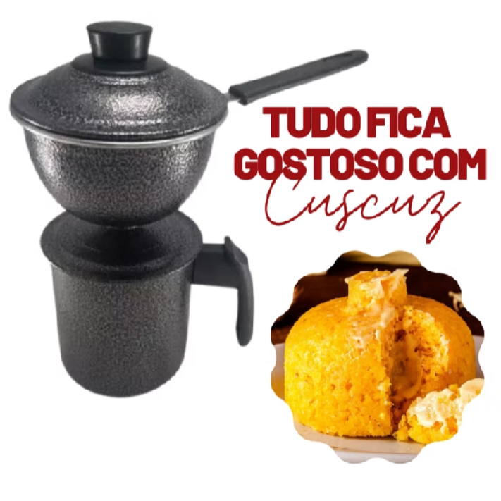 Cuscuzeira individual Alumínio 2 em 1 Porção Única Cuscuz