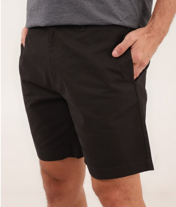 Bermuda masculina reta em malha de algodão lisa