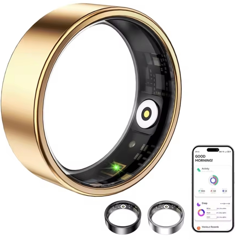 Smart Ring Anel Inteligente Wearable Saúde Sono Monitoramento IP68 À Prova D'água Compatível Android iOS