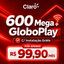 Imagem da oferta Claro Fibra 600 Mega por R$ 99,90mês + Acesso Claro Video e Globoplay grátis!