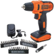 Imagem da oferta Furadeira e Parafusadeira Black Decker 3/8'' Bateria 12V com 31 Acessórios e Maleta Bivolt - LD12SC