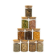 Imagem da oferta Kit 10 Potes de Vidro 250ml com Tampa de Bambu Herméticos Redondos - Tüd
