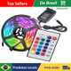 Imagem da oferta Kit Fita LED RGB 5 Metros 5050 Com Fonte e Controle Remoto