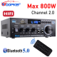 Imagem da oferta Amplificador Digital HiFi Potência Máxima Canal 90Wx2 Bluetooth Som Surround - Woopker-AK45