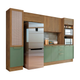 Imagem da oferta Cozinha Completa Modulada 5 Peças 11 Portas 3 Gavetas MDP Botanic Kappesberg - Nog Fosco/Verde Oliva