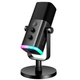 Imagem da oferta Microfone Dinâmico Gamer Fifine Ampligame RGB Cardióide USB-C Anti-Ruído Para Streaming Preto - AM8