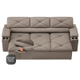 Imagem da oferta Sofá 3 Lugares Dds Next Pop com Assento Retrátil e Encosto Reclinável em Velosuede com Porta-Copos - 205cm de Largura