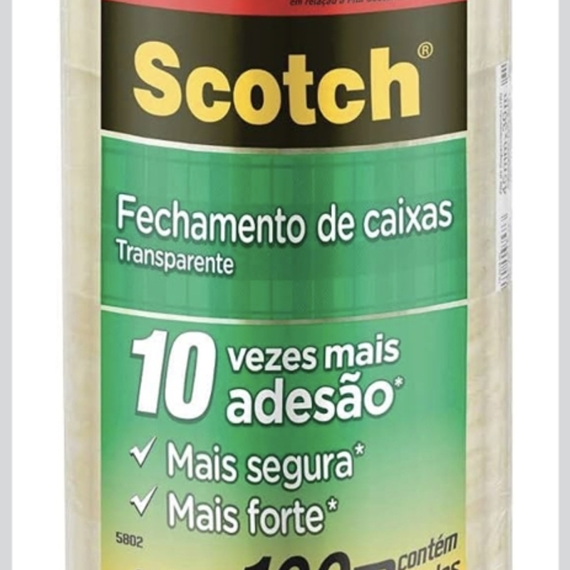 Scotch 3M Fita de Empacotamento Transparente 4 Rolos 45mm x 100M