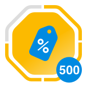 Ícone da medalha Postou 500 cupons no Promobit!