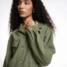 Imagem da oferta Jaqueta Pool Jeans com cinto feminina em sarja - Verde Musgo